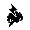 Brainpower, brain icon. Black vector graphics