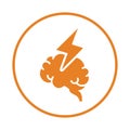 Brainpower, brain icon. Orange color vector EPS