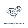 Brainpower Growth Icon. Intellect, Intelligence, Mind. Editable Stroke. Vector Icon Royalty Free Stock Photo