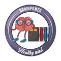 Brainpower healthy emblem label