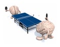 Brains with arms and legs that playing to table tennis