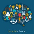 Brainstorm business and finance concept flat