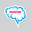 Brainstorm - business logo concept illustration. Speech bubble sticker. Creative idea generation symbol. Human brain. Royalty Free Stock Photo