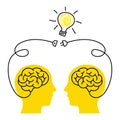 Brainstorm. Creative collective thinking. Idea Man. Concept of teamwork and creativity. Royalty Free Stock Photo