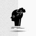 Brainstorm, creative, head, idea, thinking Glyph Icon on Transparent Background. Black Icon Royalty Free Stock Photo