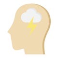 Brainstorm flat icon, business and idea