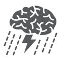 Brainstorm glyph icon, development and business