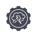 Brainstorm glyph icon on white background. Vector illustration.