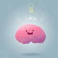 Brainstorm happy brain vector illustration