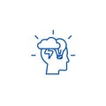 Brainstorm head line icon concept. Brainstorm head flat  vector symbol, sign, outline illustration. Royalty Free Stock Photo