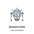 brainstorm icon vector from talent management collection. Thin line brainstorm outline icon vector illustration