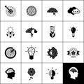 Brainstorm Icons Black Royalty Free Stock Photo