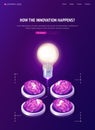 Brainstorm idea isometric landing page, web banner