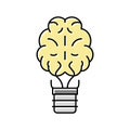 brainstorm light bulb color icon vector illustration