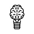 brainstorm light bulb line icon vector illustration