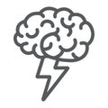 Brainstorm line icon, business and idea, creative sign, vector graphics, a linear pattern on a white background, eps 10.