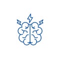 Brainstorm line icon concept. Brainstorm flat vector symbol, sign, outline illustration.