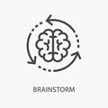 Brainstorm line icon on white background.