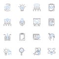 Brainstorm mapping line icons collection. Innovation, Creativity, Inspiration, Expansion, Exploration, Visualization
