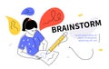 Brainstorm - modern colorful flat design style web banner