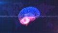 Brainstorm - pink, purple and blue brain with brainwave animation