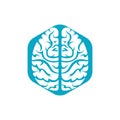 Brainstorm power thinking brain icon.