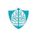 Brainstorm power thinking brain icon.