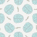 Brainstorm. Seamless pattern with the human brain Royalty Free Stock Photo