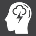 Brainstorm solid icon, business and idea