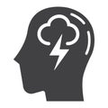 Brainstorm solid icon, business and idea