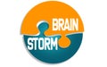 Brainstorm word on round puzzle Royalty Free Stock Photo