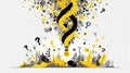Brainstorming Concept Light Bulb Question Mark Burst, Ideas, Creativity, Yellow and Black Royalty Free Stock Photo