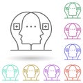 Brainstorming, face, idea multi color icon. Simple thin line, outline vector of growth hacking icons for ui and ux, website or Royalty Free Stock Photo