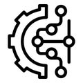 Brainstorming gear icon outline vector. Group maze solving