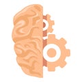 Brainstorming gear wheels icon, cartoon style