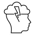 Brainstorming icon outline vector. Focus vision
