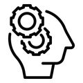 Brainstorming idea gear icon outline vector. Head social esg