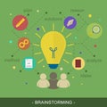 Brainstorming ideas illustration flat concept. Royalty Free Stock Photo