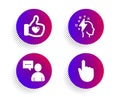 Brainstorming, Like hand and Users chat icons set. Hand click sign. Vector Royalty Free Stock Photo
