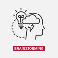 Brainstorming - modern vector line design single icon. Royalty Free Stock Photo