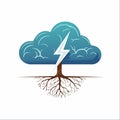 Brainstorming Power Lightning Cloud Tree Logo Royalty Free Stock Photo