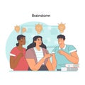 Brainstorming session concept. Flat vector illustration Royalty Free Stock Photo
