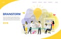 Brainstorming team landing page website vector template