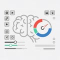 Brainstorming UI Dashboard with Gauge and Controls Royalty Free Stock Photo