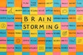 Brainstorming Wall with Post-It Mosaic â Creative Office Ideas Royalty Free Stock Photo
