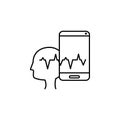 Brainwash, intellectual, wave icon. Element of social addict icon. Thin line icon for website design and development, app