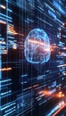 Brainwave Data Stream, Neuroscience Visual, Human Brain, Technology Abstract ,Neural Network