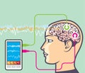 Brainwave Monitoring Vector Royalty Free Stock Photo