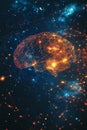 Brainwave In Synth wave colors Harmony of Music and Memory Enhancement Neuroscience Art
