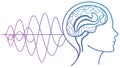 Brainwaves and Cognitive Activity Concept Vector Art, vector design Generative AI Royalty Free Stock Photo